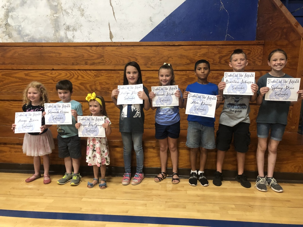 Elementary September Students of the Month